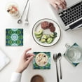 thumbnail image 1 of FMSHPON Mandala Pattern Set of 8 Coaster for Drinks, Absorbent Ceramic Stone Coasters Cup Mat with Cork Base for Home Kitchen Room Coffee Table Bar Decor, 1 of 4