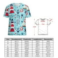 thumbnail image 2 of Nautical Lighthouse Pattern Women's T-Shirt Short Sleeve T Shirts Tops Tee Ladies Loose T, 2 of 7