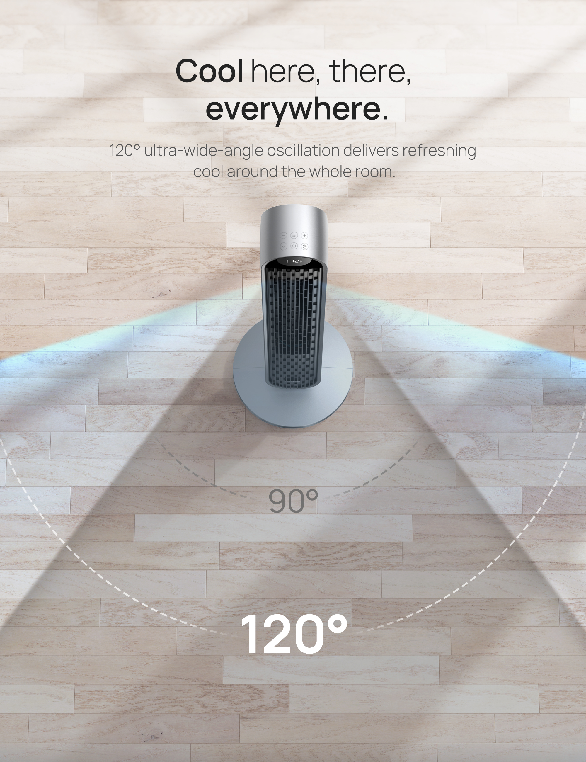 Dreo Tower Fan with Remote 42 Inch Floor Fan with 120° Ultra Wide u0026  Customizable Oscillation, Hyper Wind 12 Speeds u0026 More Silent, 12H Timer,  Bladeless Fans for Bedroom, Home u0026 Office - Walmart.com