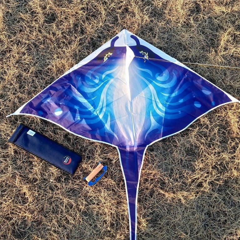Mint's Colorful Life Devil Fish Kites 2 Pack – Bright Manta Ray Kites, 58" Foldable For Beach & Park Fun