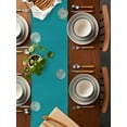 thumbnail image 2 of nqOlkjepod Teal Table Runner 120 Inches Long Farmhouse Dress Scarves, Turquoise Pure Teal Dining Tablerunner for Coffee Table/Kitchen Island/Party Décor, 13" x 120", 2 of 8