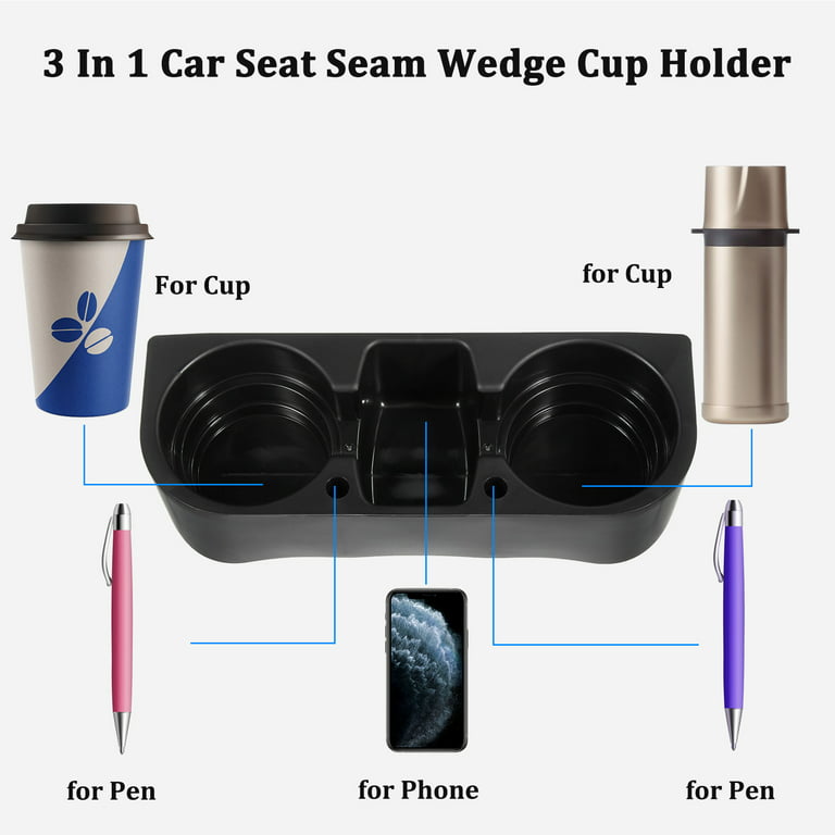 Car Seat Seam Wedge Cup Holder, TSV Drink Beverage Seat Seam Wedge Mount  Stand Storage Organizer, Multifunction Car Accessories Cellphone Holder  Glove Box 