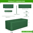 thumbnail image 5 of 2PCS Outdoor Metal Raised Garden Bed,6x3x2ft Planter Box for Vegetables,Flowers,Herbs w/269 Gallon Capacity,Green, 5 of 8