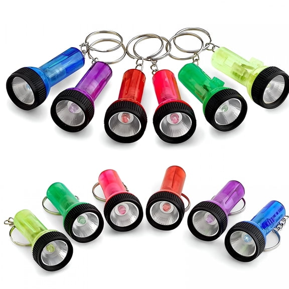 HIBIBUD 12Pcs Mini Camping Flashlight Keychain Led Pocket Torch Key Ring for Purse Bag Car Key (Mixed Colors)