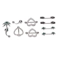 thumbnail image 4 of 9Pcs Belly Button Rings Stainless Steel Smoothing Safe Assorted Style Elegant Navel Rings for Women Girl Party Silver Set, 4 of 14