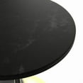 thumbnail image 5 of LeisureMod 27" Round Dining Table with MDF Top and Brushed Gold Stainless Steel Pedestal Base Seats 2-3 Person for Modern Home, Kitchen, Cafes Verve Collection Black, 5 of 7