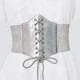thumbnail image 2 of ZQUUVOU Women Casual Corset Waist Belt Ladies Fashion Wide Elastic Tie Waspie Belt Decoration Waist Tie 108Cm For Dresses Gold,Silver, 2 of 5