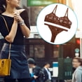 thumbnail image 2 of Encaje sexy conjunto de ropa interior sujetador ropa interior regalo para mujer, color café, M 2 piezas Speravity XX000054-31, 2 of 7