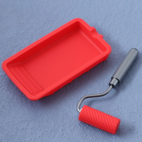 DHGDJ54G Silicone Roller With Silicone Tray Suitable For Crafts Woodworking And Projects. Silicone Kit Paint Kit Tan Fondant Cute Kitchen Utensils under 10 Brush Baking