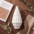 thumbnail image 3 of Unique Bargains Matte Chubby Bud Flower Vase with Wide Opening Ribbed Decorative White, 3 of 6