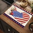 thumbnail image 6 of Zhourta 4th of July Table Mats 17.7x11.8Inch Patriotic Independence Day Kitchen Dining Decor Washable Oil Resistant Linen Placemats for Party, 6 of 6