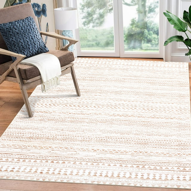 Boho Chic Lines Rugs, Soft Washable Print Area Rug, Non-Slip Foldable Floor Mat for Cozy Bedroom, Nursery, Dorm, Living Room and Office Decor