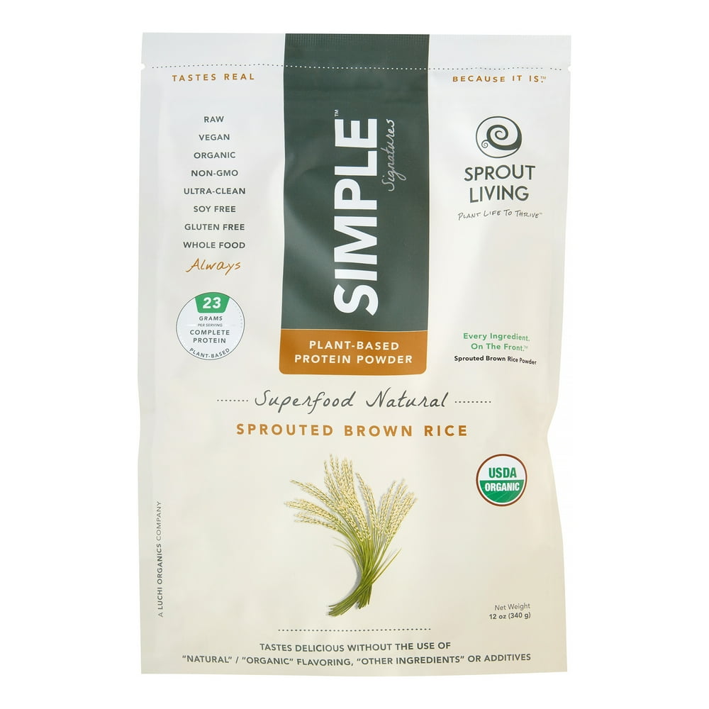 Sprout Living Sprouted Brown Rice Protein Powder, 12 Oz