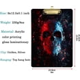 thumbnail image 2 of FMSHPON Blue Red Skull Clipboard Hardboard Wood Nursing Clip Board and Pull for Standard A4 Letter 13x9 inches, 2 of 6