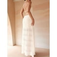 thumbnail image 5 of Women'S Backless Pleated Maxi Dress Halter Neck Spaghetti Strap Beach Maxi Dress Holiday Casual Sundress White XL, 5 of 9