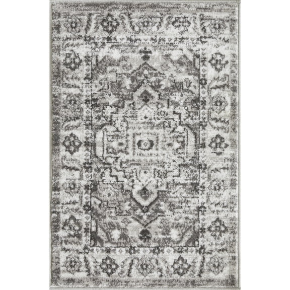 Loomaknoti Rhane Alvner 2' x 3' Gray Oriental Indoor Accent Rug