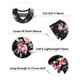 thumbnail image 3 of TIYOMI Ladies Plus Size 4X Strappy Tops V Neck Black Floral Blouses Short Sleeve Shirts Casual Summer Pullover 4XL 24W 26W, 3 of 4