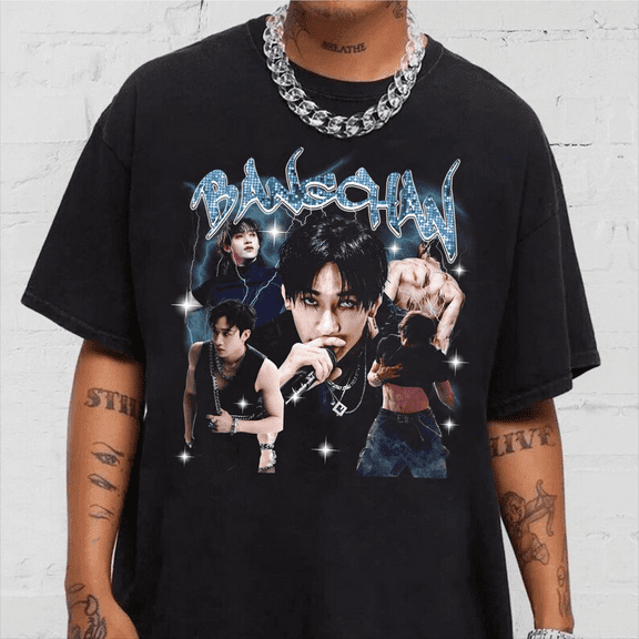 Vintage Bang Chan Stray Kiids T-Shirt, SKZ Kpop Graphic Tee, Music Fans Outfit
