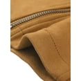 thumbnail image 6 of INSPIRE CHIC Women's Faux Suede Stand Collar Zip up Cropped Motorcycle Jacket XS Brown, 6 of 8