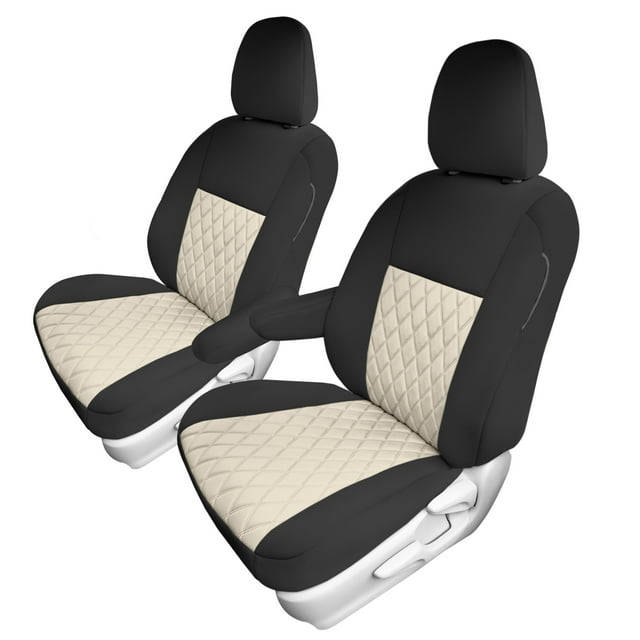 For Toyota Sienna 2011-2020 FH Group Neoprene Waterproof Custom Fit Car Seat Covers - Front Set Beige