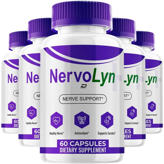 Nervo Lyn Capsules – Nervolyn Natural Ingredients Glycogen Support, 5 Pack, 300 Capsules