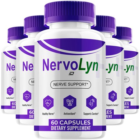 Nervo Lyn Capsules – Nervolyn Natural Ingredients Glycogen Support, 5 Pack, 300 Capsules
