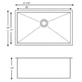 thumbnail image 2 of Nantucket ZR3219-16 32" Zero Radius Stainless Single Bowl Undermount Sink, 2 of 7