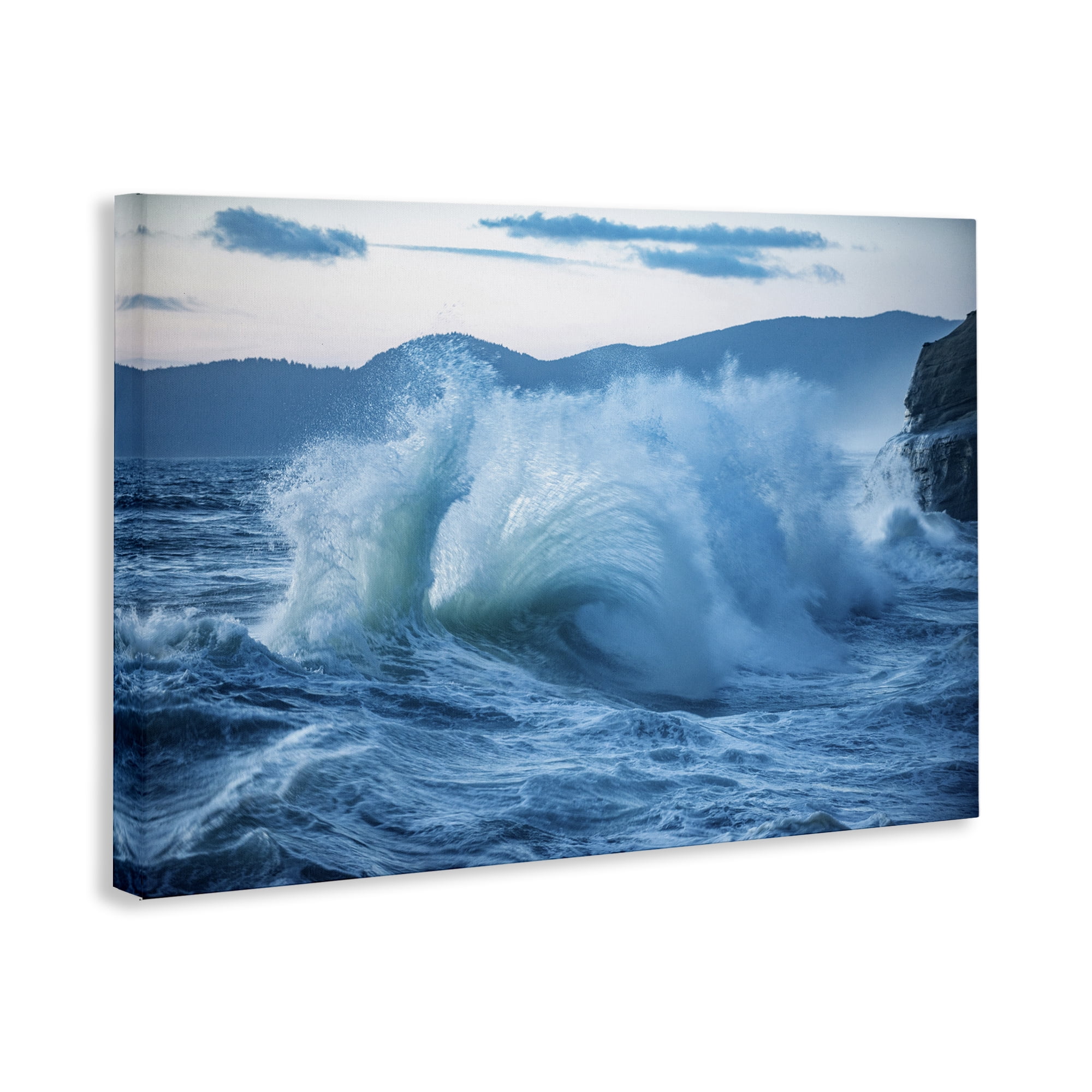 Stupell Industries Rolling Tsunami Wave Nautical & Beach Photography Wrapped Canvas Art Print Wall Art, 36 x 24
