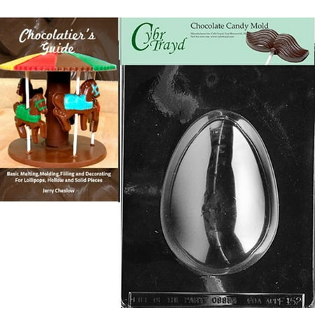 Egg Candy Mold - Cybrtrayd 1-Pound Egg Easter Chocolate Candy Mold with Our Chocolatier's Guide Instructions Manual