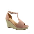 thumbnail image 1 of Judith-36 Women's Open Toe T Strap Ankle Strap Espadrille Wedge Sandals, 1 of 2