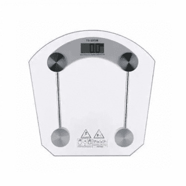 Digital Bathroom Scale 396 lb/180 kg Clear Glass LCD Display Step-On Tech