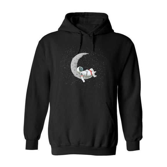 Astronaut Relaxing On The Moon Hoodie Men -Image by Shutterstock, Male 3X-Large