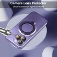 thumbnail image 5 of Magnetic for iPhone 15 Pro Case with Ring Holder Compatible with Magsafe Cover Camera Lens Protector Shockproof Soft TPU 360° Rotatable Kickstand Phone Case for iPhone 15 Pro Purple, 5 of 13