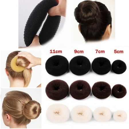 2Pcs Women Lady Magic Blonde Donut Women Hair Ring Bun Former Shaper Hair Styler Maker