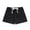 Black, variant on Kids' Elastic Waist Shorts Drawstring Casual Shorts with Rolled Cuffs