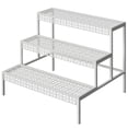 thumbnail image 2 of Aboxoo 27.6" x 24.6" x 24.6" 3-Tier White Steel Plant Display Rack with Spacious Storage Space, 2 of 8