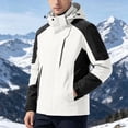 thumbnail image 2 of StSilkitty Men's Rain Jacket Color Block Long Sleeve Full Zip Windbreaker Waterproof Hooded Raincoat with Pockets, 2 of 9