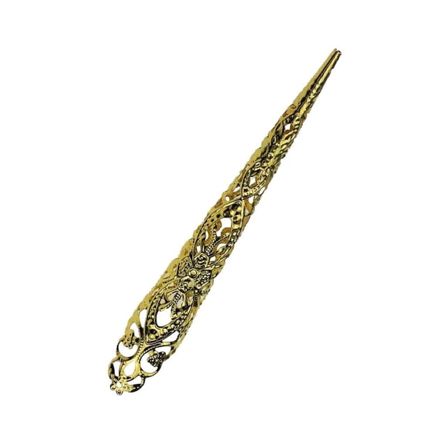12cm hueco Steampunk uña talón de la del joyería de punta de uñas larga reina princesa accesorios de Cosplay Hugo Anillo de uñas de oro antiguo