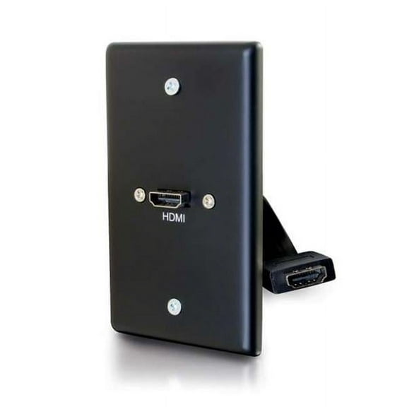 HDMI Pass Through Single Gang Wall Plate, Black