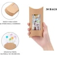 thumbnail image 3 of 30 cajas de cartón kraft marrón de 18,5 x 7,5 x 2,5 cm con ventana transparente, ideales para envasar dulces o regalos en cumpleaños, bodas y fiestas., 3 of 7