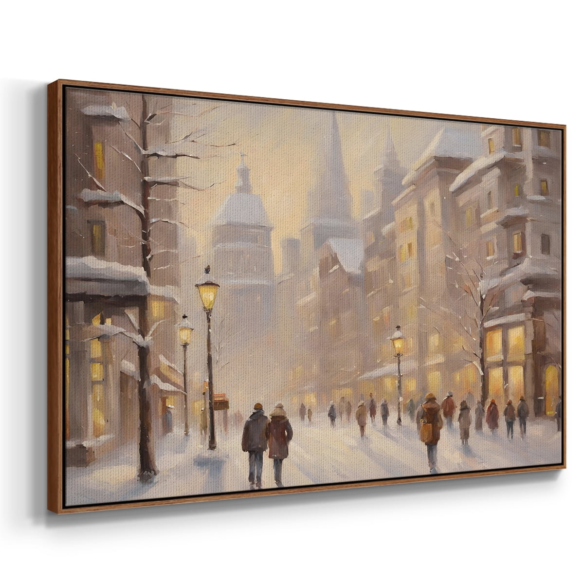 Vintage Landscape-CLXXIV By Wexford Home Framed in Walnut Wood Gallery Wrapped Canvas 27 in. x 41 in.
