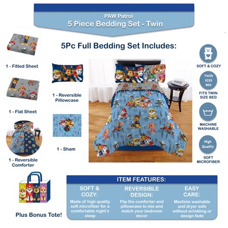 Paw Patrol Bed In A Bag Twin Bedding Set With Bonus Tote - Paw Patrol 5pc Bedding Set Twin Bed In A Bag With Bonus Tote Paw Patrol Bed In A Bag Twin Bedding Set With Bonus Tote - Paw Patrol 5pc Bedding Set Twin Bed In A Bag With Bonus Tote
