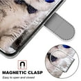 thumbnail image 5 of For Samsung Galaxy S21 Case, Mantto Magnetic PU Leather Phone Case With Hand Rope Strap Cute Pattern Painted Flip Credit/ ID Card Wallet Slots Stand, Hat&Cat, 5 of 8