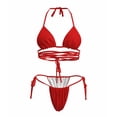 thumbnail image 5 of WILLBEST Trajes de Baño Mujer Natacion Traje de Baño Dividido Para Mujer Color Sólido Vendaje Sexy Mini Bikini de 2 Piezas, 5 of 5
