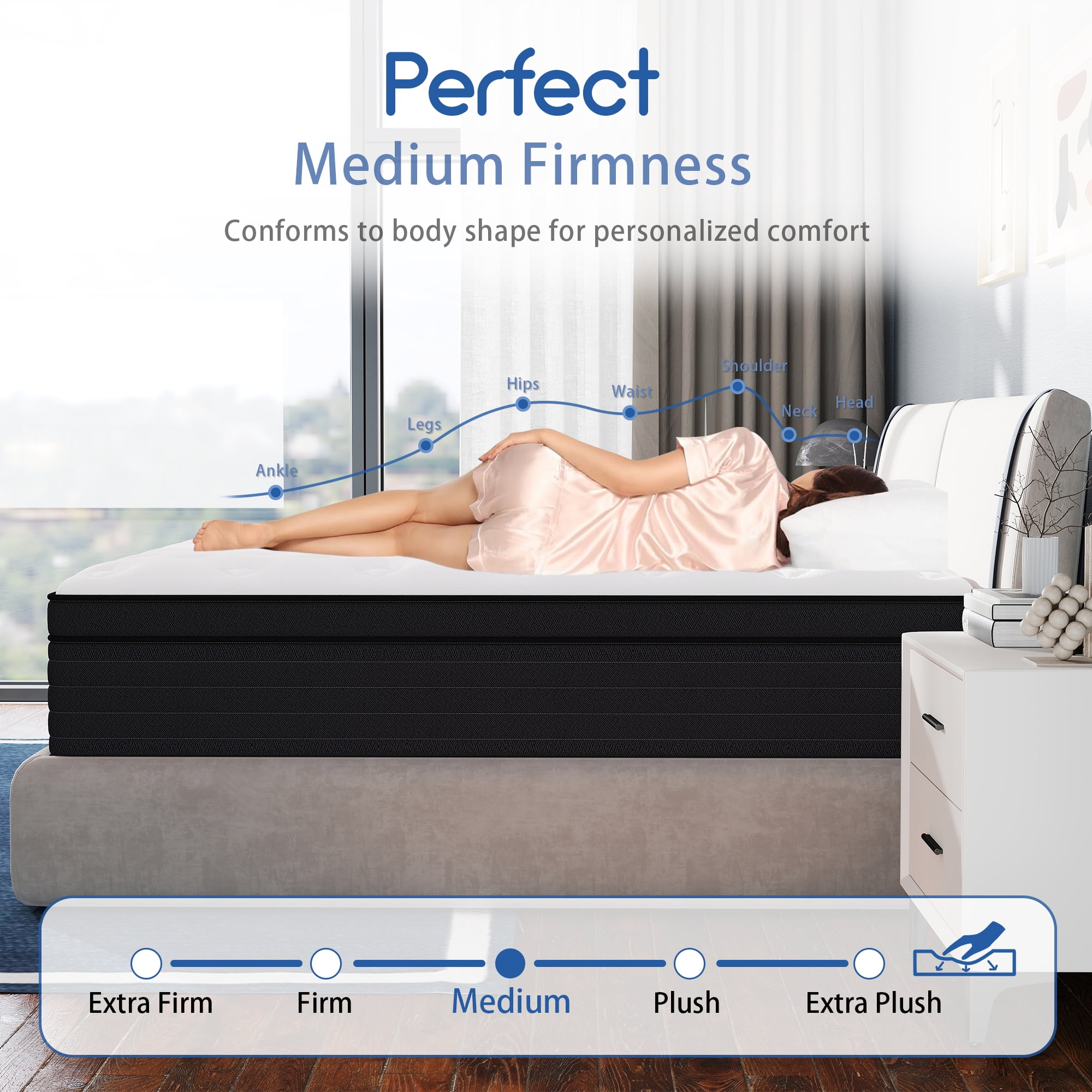lemontalking Twin Mattress,12 inch Pocket Springs with Gel Memory Foam, Hybrid Mattresses in a Box