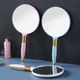 thumbnail image 2 of 2pcs Portable Handheld Makeup Mirror Unique Square Round Shape Makeup Mirror, 2 of 5