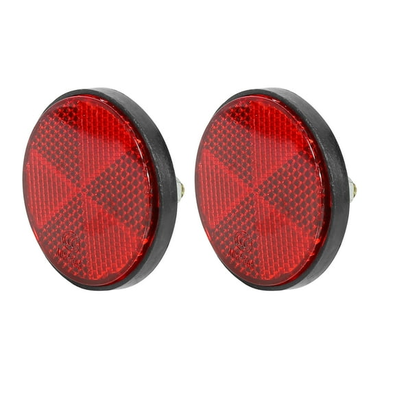 Unique Bargains Pair M6x1.0 Red Plastic Universal Screw Mount Reflective Warning Reflector for Motorcycle Bicycle