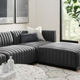 thumbnail image 4 of Conjure Channel Tufted Performance Velvet 4-Piece Sectional-EEI-5766-BLK-COG, 4 of 17