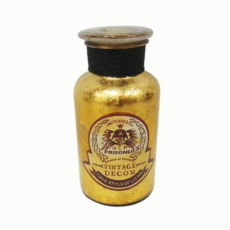 Gold Vintage Poison Glass Bottle Halloween Decor