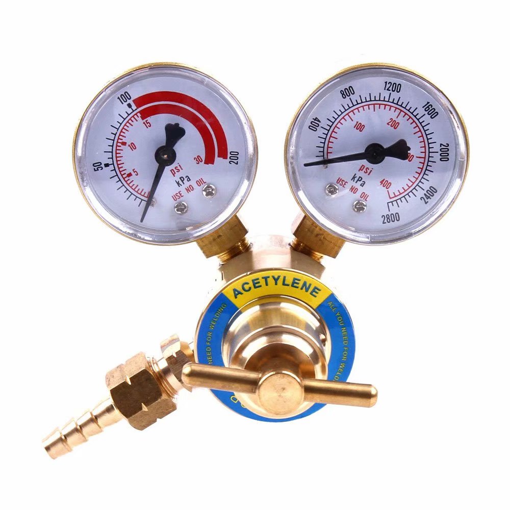 25/8 Inch Professional Acetylene Pressor Golden & Red & White